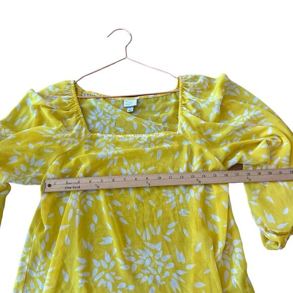 A New Day Lemon Yellow Off Shoulder Blouse - Size Large - Picture 6 of 7